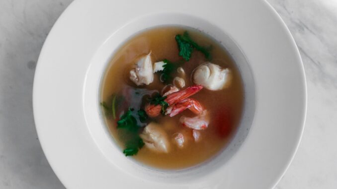 white ceramic bowl with soup